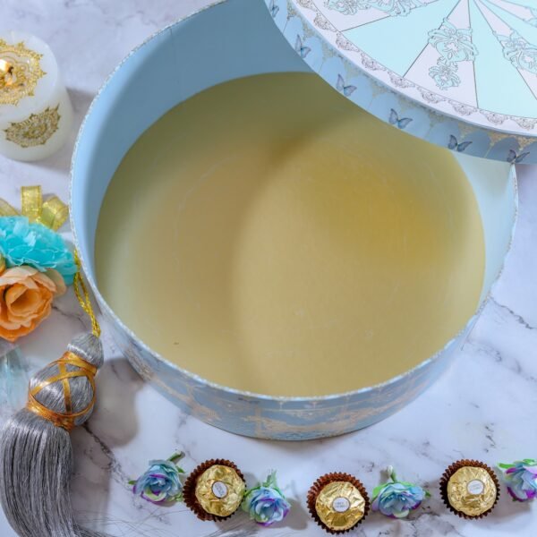 Pink/ Blue Horse Round Gold Foil Box - Image 2
